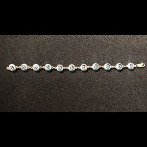 Sterling Silver Evil Eye Bracelet
